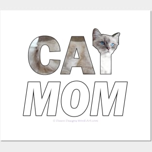 CAT MOM - siamese long hair oil painting word art Posters and Art